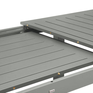 Tavolo da giardino allungabile in alluminio, 6 posti, verde kaki