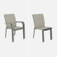 Tavolo da giardino allungabile in alluminio con 6 sedie e 2 poltrone,