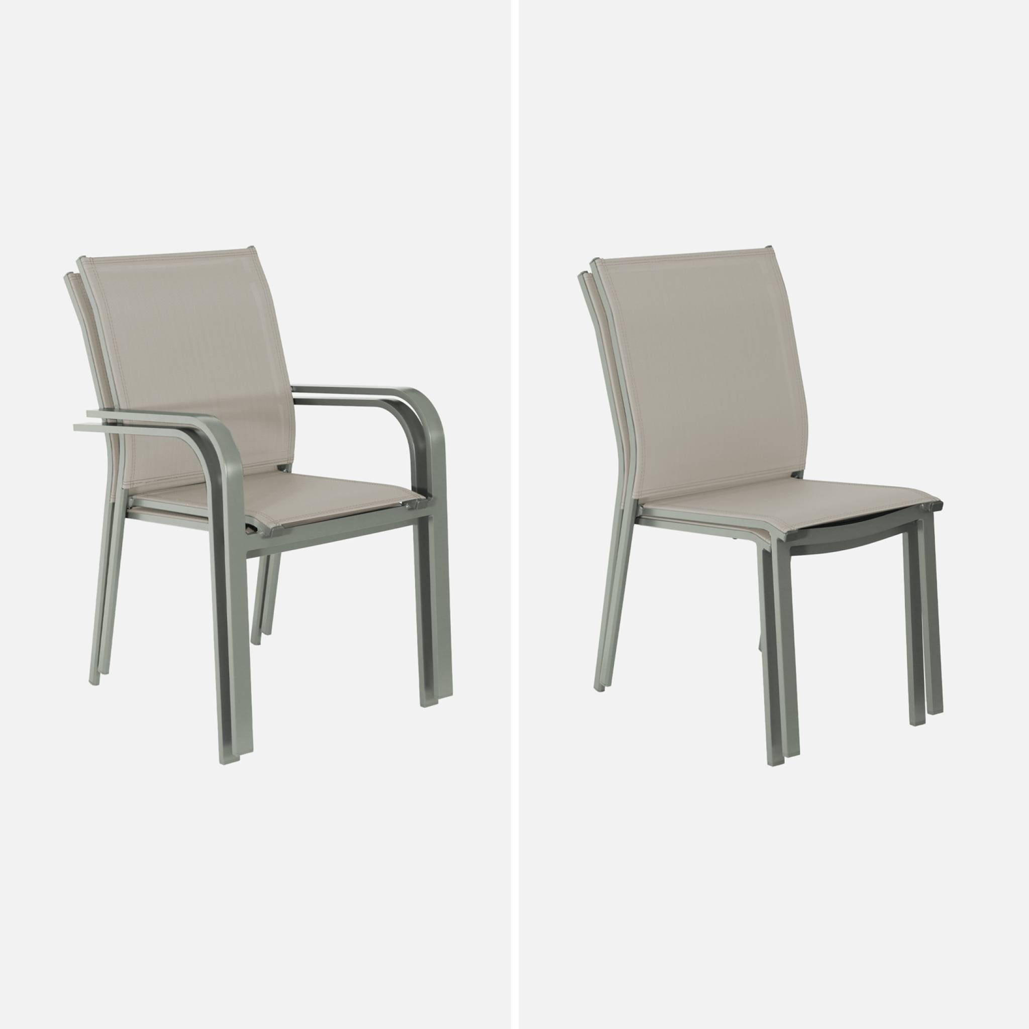 Tavolo da giardino allungabile in alluminio con 6 sedie e 2 poltrone,