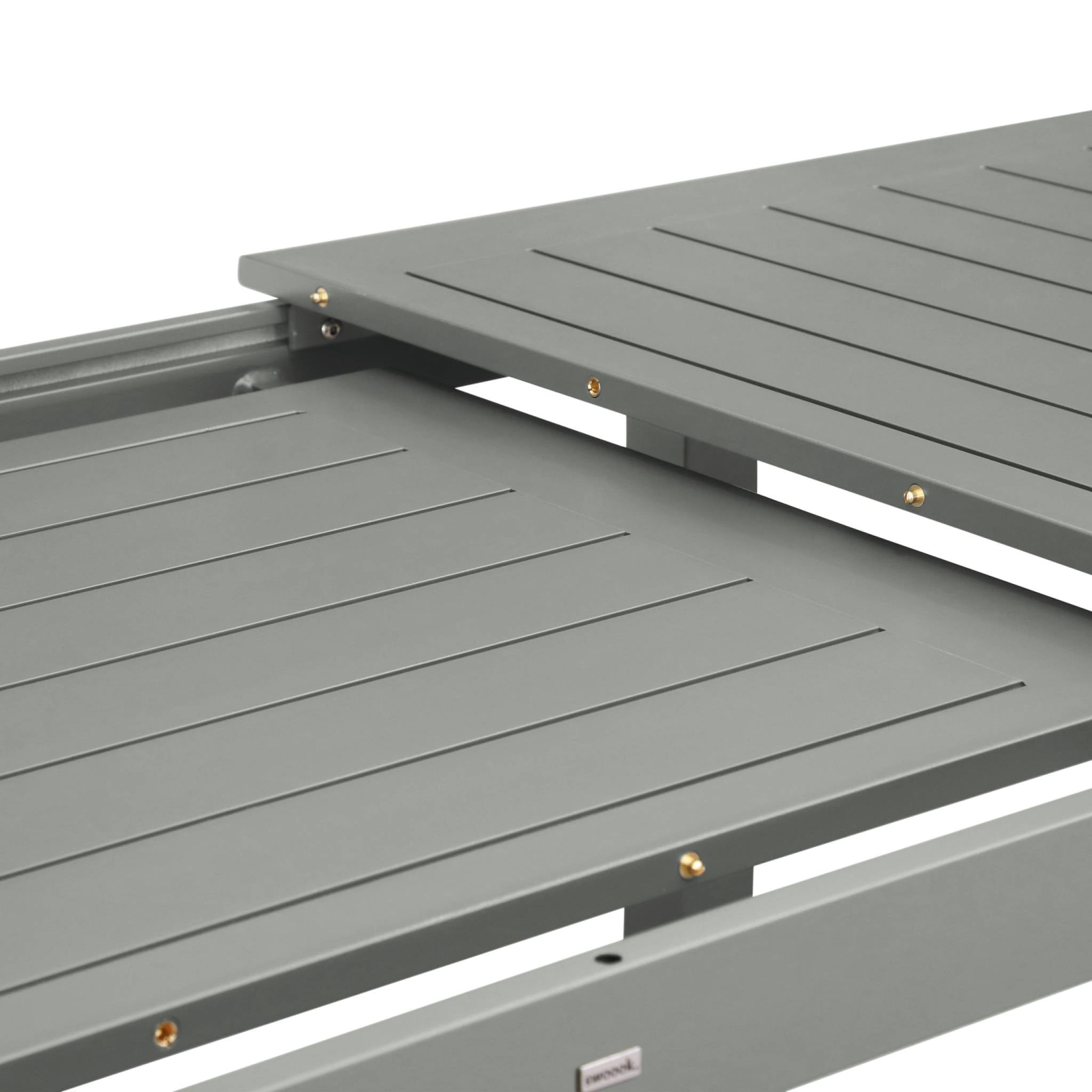 Tavolo da giardino allungabile in alluminio, 8 posti, verde kaki