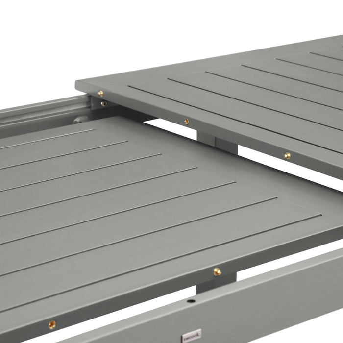 Tavolo da giardino allungabile in alluminio, 8 posti, verde kaki