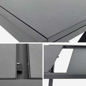 Tavolo 8 posti da giardino allungabile in alluminio , antracite