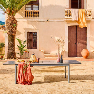 Tavolo da giardino allungabile in alluminio, 8 posti, antracite