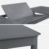 Tavolo da giardino allungabile in alluminio, 8 posti, antracite