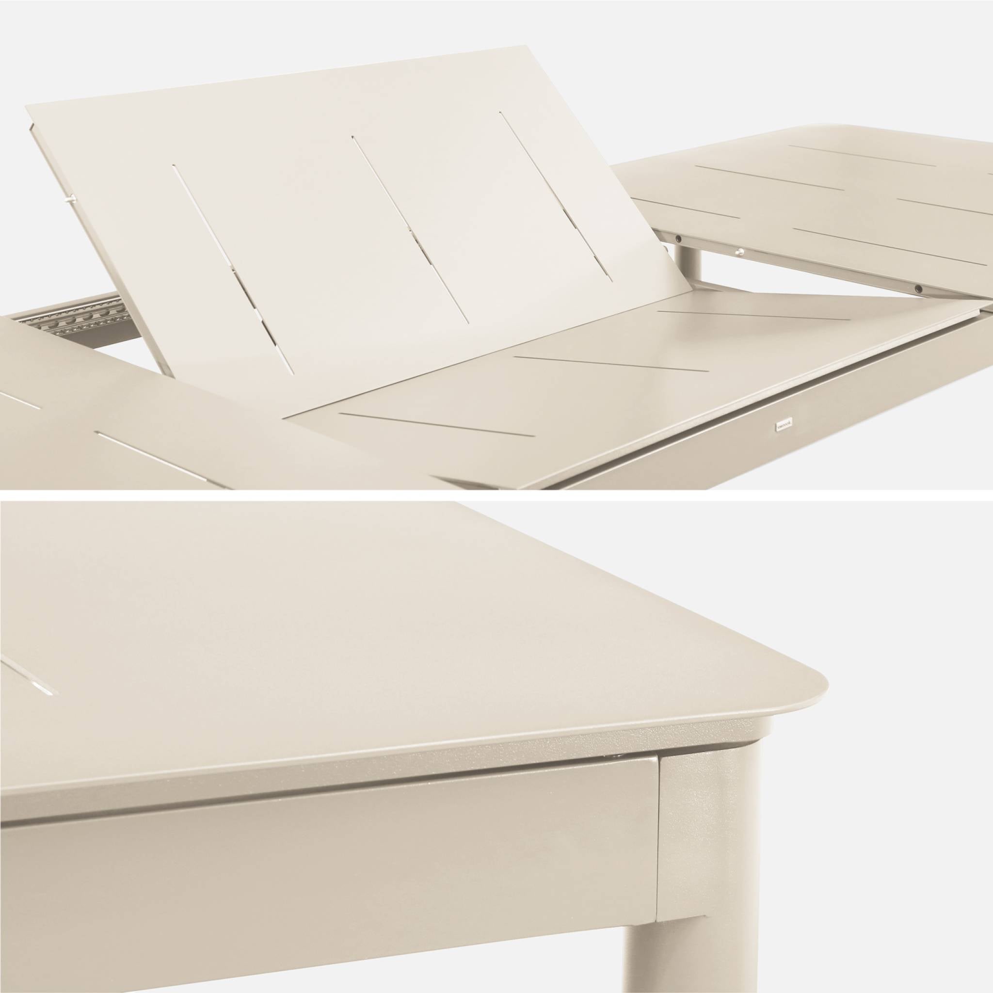 Tavolo da giardino allungabile in alluminio, 8 posti, beige
