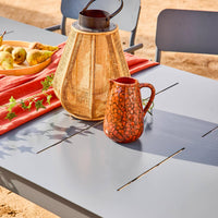 Tavolo da giardino in alluminio e textilene, allungabile, 8 sedie,