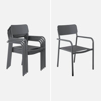 Tavolo da giardino in alluminio e textilene, allungabile, 8 sedie,