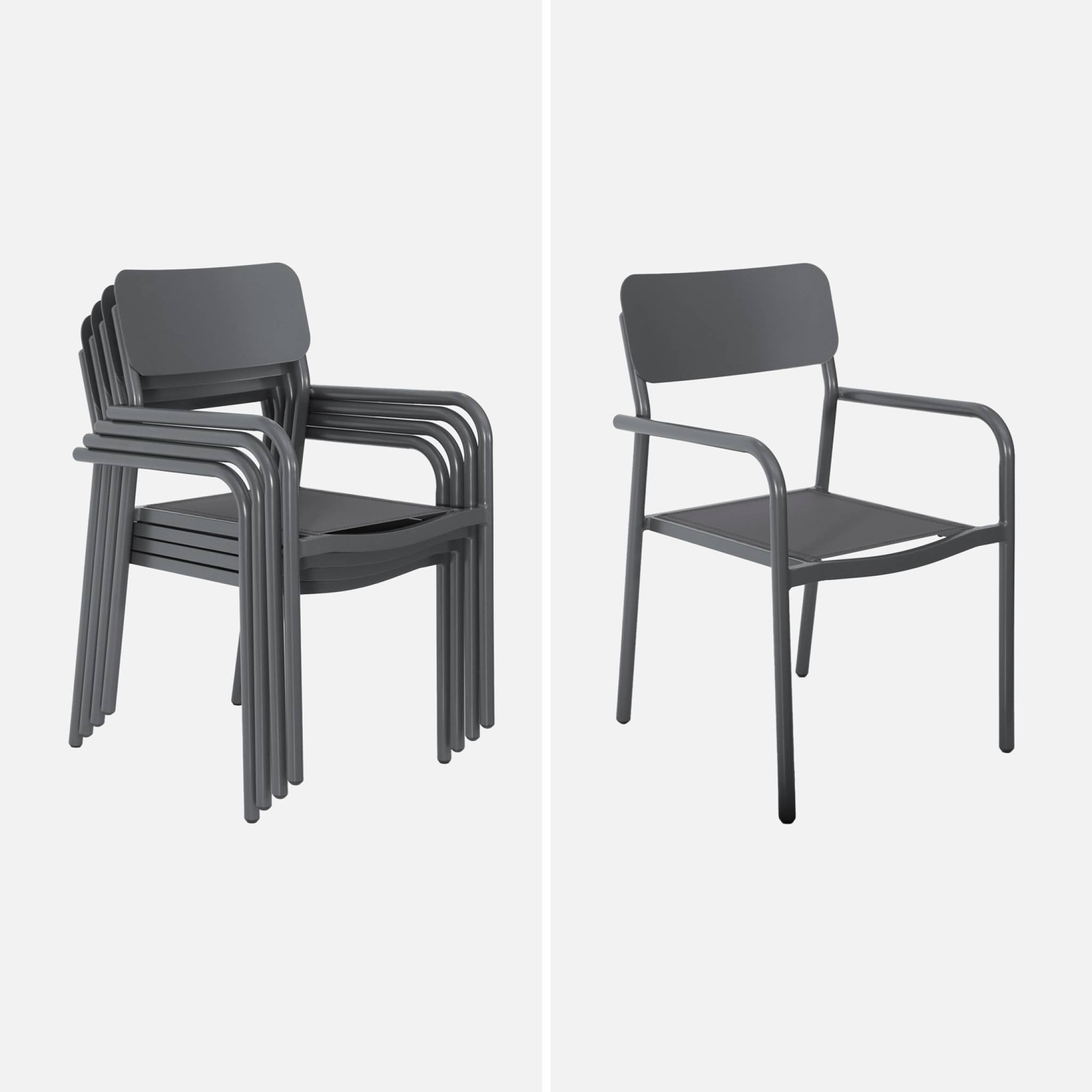 Tavolo da giardino in alluminio e textilene, allungabile, 8 sedie,