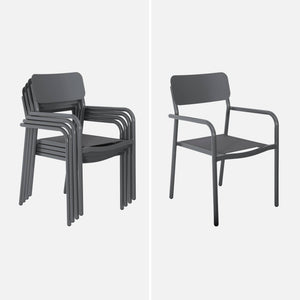 Tavolo da giardino in alluminio e textilene, allungabile, 8 sedie,