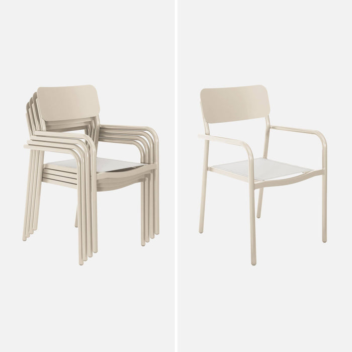 Tavolo da giardino in alluminio e textilene, allungabile, 8 sedie,