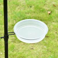 Mangiatoia per Uccelli a 4 Ganci con Vassoi e 3 Alimentatori diversi in Acciaio 54.5x54.5x208cm Nera