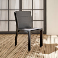 Set di 2 sedie da giardino moderne, alluminio, textilene, antracite