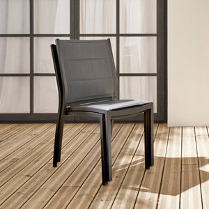Set di 2 sedie da giardino moderne, alluminio, textilene, antracite