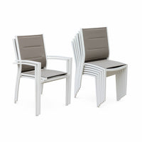 Set tavolo da giardino allungabile in alluminio, 6 posti, bianco