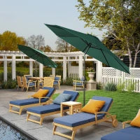 Ombrellone da Giardino 3x2.5 m Inclinabile, con Manovella, in Metallo e Poliestere Verde