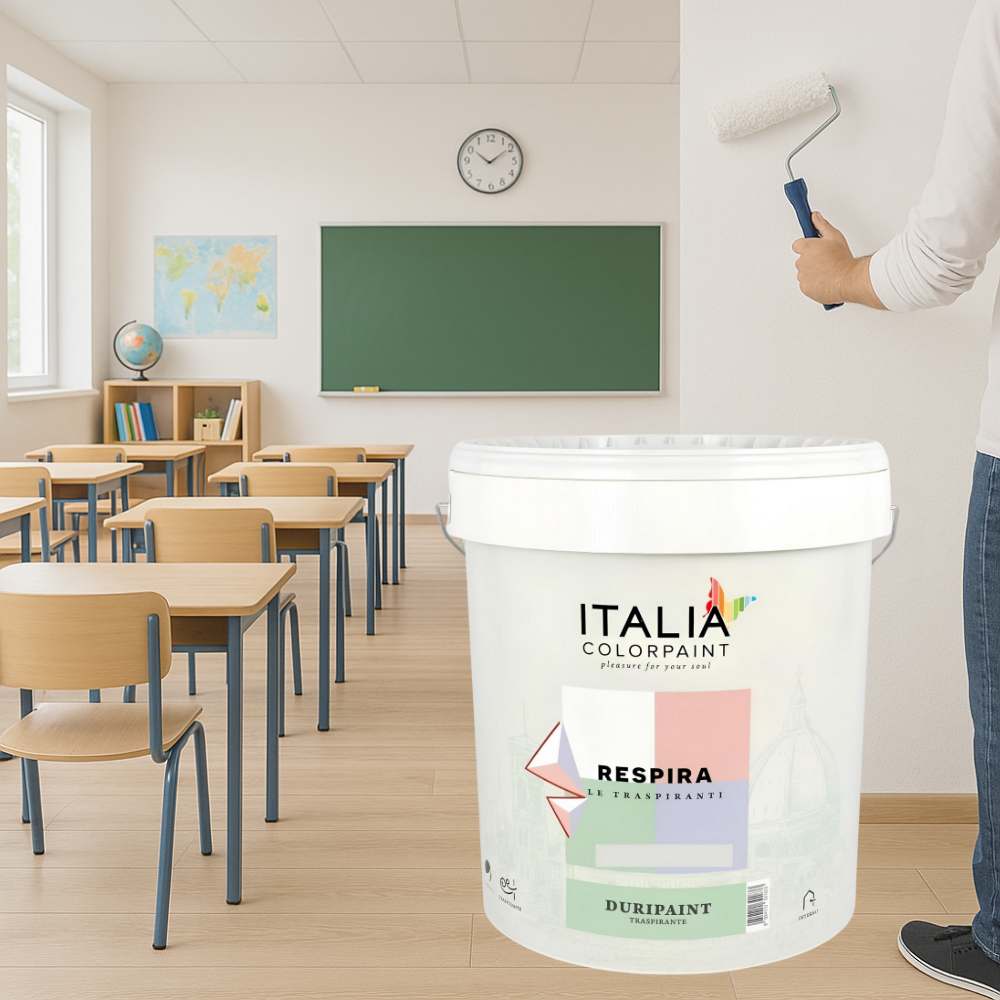 Idropittura traspirante semilavabile bianca vari formati respira duripaint *** formato 4 lt, confezione 1