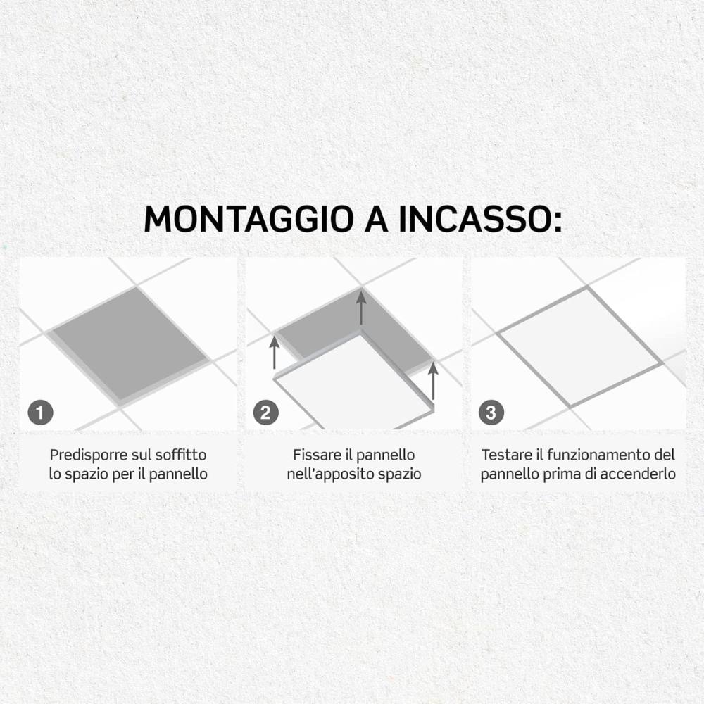 Optonica pannello led 60x60 da incasso 36w 3600 lumen per illuminazione interna *** temperatura colore lampada 4500k ...