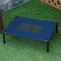 Lettino per Cani Rialzato con Seduta Traspirante, in Acciaio e Tessuto, 61x46x18 cm, Marrone e Nero