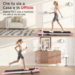 Tapis Roulant per casa e ufficio - RATTANTREE - Display a LED - 8km/h - Capacity 130 kg - Rosa