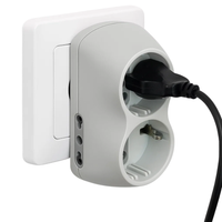 Adattatore bticino s3614d b4 bianco con 2 prese bipasso e 2 schuko