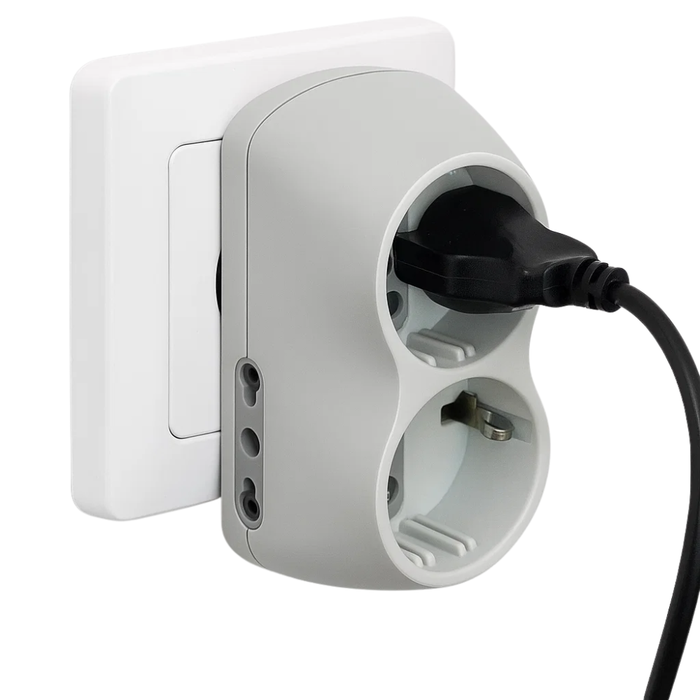 Adattatore bticino s3614d b4 bianco con 2 prese bipasso e 2 schuko