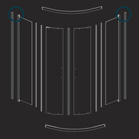Box cabina doccia semicircolare circle due ante scorrevoli cristallo temprato *** misure 78-80x78-80xh195 trasparente...