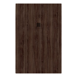 Piatto doccia in marmoresina 160x80 cm effetto legno noce scuro CAIRO