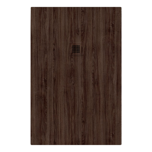 Piatto doccia in marmoresina 100x70 cm effetto legno noce scuro CAIRO
