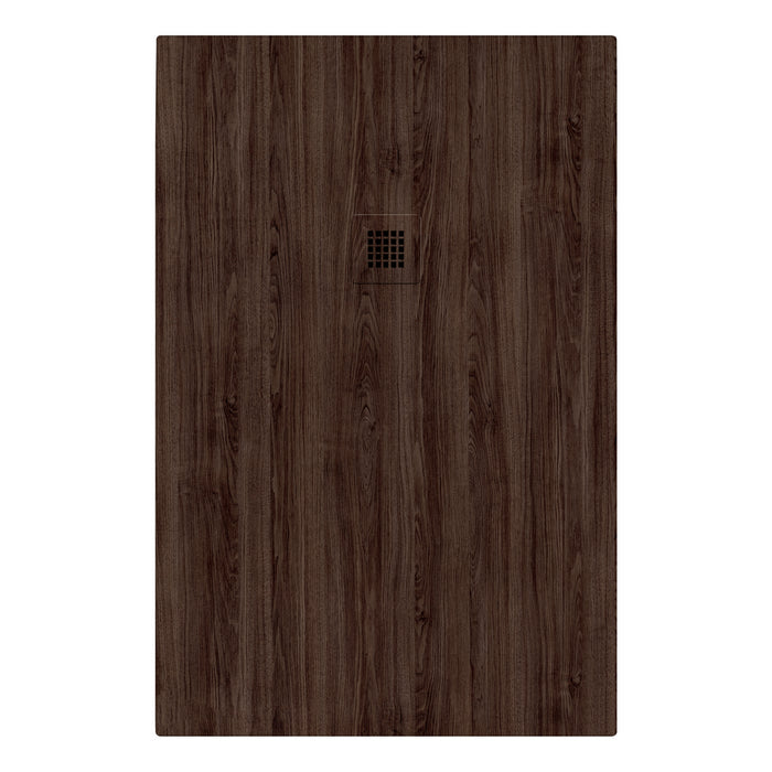 Piatto doccia in marmoresina 90x70 cm effetto legno noce scuro CAIRO