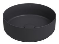 Lavabo tondo da appoggio senza troppo pieno in ceramica senza foro rubinetto - Antracite Opaco