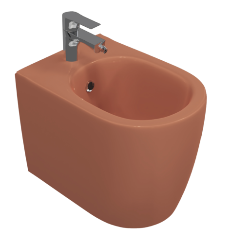 Sanitari filomuro opaco INFINITY: vaso, bidet, copriwater soft-close - Terracotta Opaco