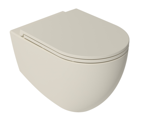 Sanitari sospesi opaco INFINITY: vaso, bidet, copriwater soft-close - Avorio Opaco