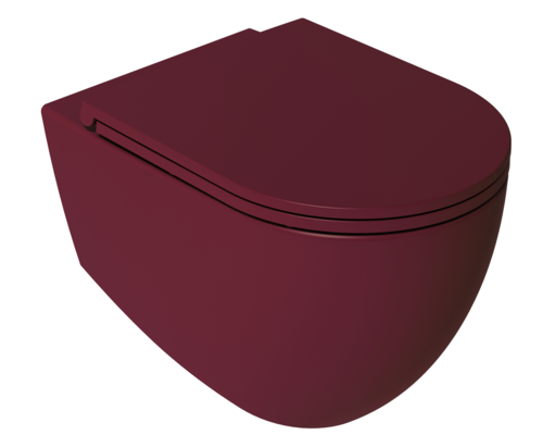 Sanitari sospesi opaco INFINITY: vaso, bidet, copriwater soft-close - Bordeaux Opaco