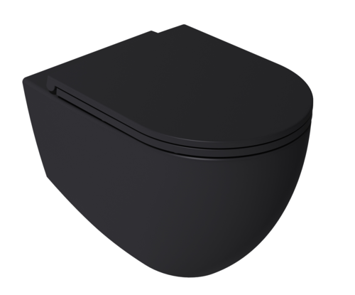 Sanitari sospesi opaco INFINITY: vaso, bidet, copriwater soft-close - Nero Opaco