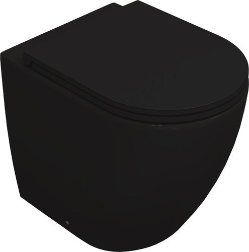 Sanitari filomuro opaco INFINITY: vaso, bidet, copriwater soft-close - Nero Opaco