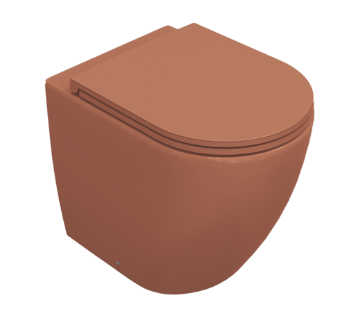 Sanitari filomuro opaco INFINITY: vaso, bidet, copriwater soft-close - Terracotta Opaco