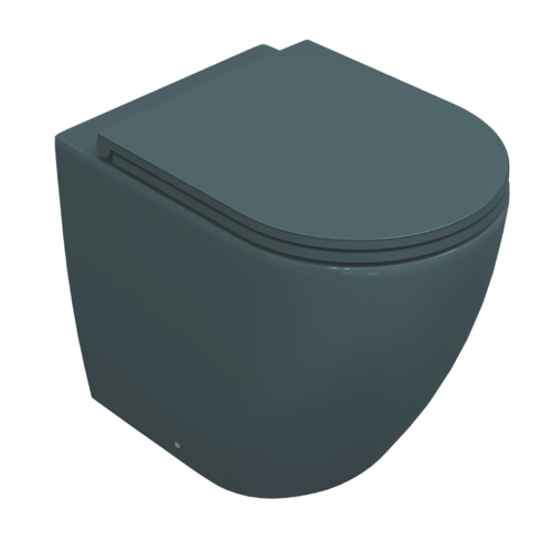 Sanitari filomuro opaco INFINITY: vaso, bidet, copriwater soft-close - Verde Petrolio Opaco