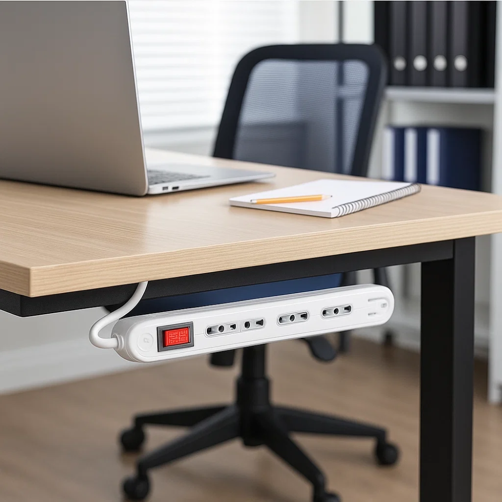 Multipresa slim ecova 30250 4 prese bipasso 10/16a cavo 1,5 mt e protezione