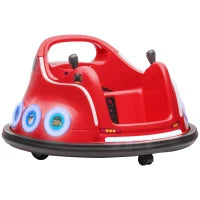Autoscooter per Bambini, Rotazione a 360°, per 3-5 anni, con Telecomando, Musica, Rosso