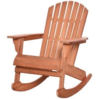 Sedia Adirondack in Legno, Sedia a Dondolo per Giardino ed Esterni Impermeabile, 77x94x97cm Teak