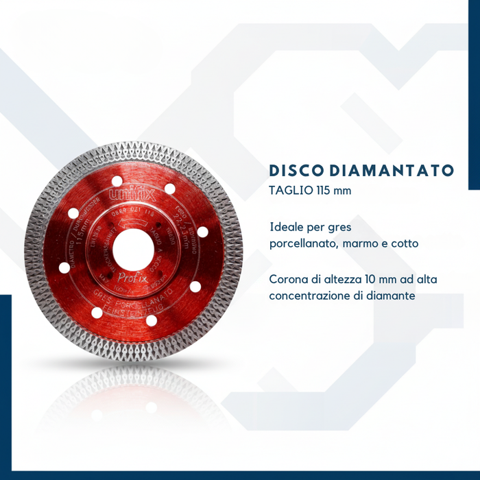 Disco diamantato per gres, marmo e cotto Ø 115 mm