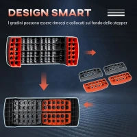 Step Fitness per Aerobica Regolabile su 3 Altezze 10-15-20 cm in Plastica, Nero e Rosso