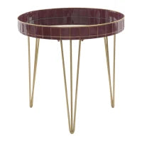 Tavolinetto Da Caffe' Glam Bordeaux Cm Ø 60X60