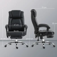 Sedia da ufficio massaggiante e riscaldante con altezza regolabile e schienale inclinabile, 67x72x111-119cm, nero