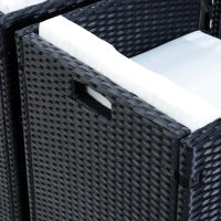 Set Mobili da Giardino 5pz Set Tavolo da Pranzo con 4 Sedie con Cuscini Combinabili a Rettangolo, Nero, 109x109x72 cm