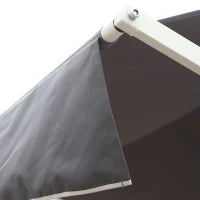 Tendalino Doppia Pendenza 4 x 3 m Manuale retrattile Tetto inclinabile metallo epossidico Bianco poliestere impermeabile Anti-UV Grigio