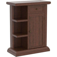 Mobiletto porta telefono con 1 anta 2 ripiani e 1 cassetto in legno colore noce lucido 60x32x76 H