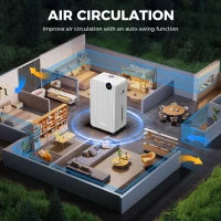 Deumidificatore 12 L/giorno, silenzioso, serbatoio d'acqua 2,1 L, display LED, 28x18,5x50,5cm, bianco