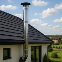 Elemento lineare doppia parete Ø 150/200 mm sp. 0,5 mm h. 1000 mm canna fumaria