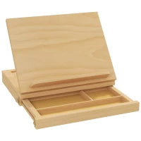 Cavalletto per Pittura Pieghevole in Faggio con Angolazione Regolabile e Cassetto, 33.5x26x26 cm